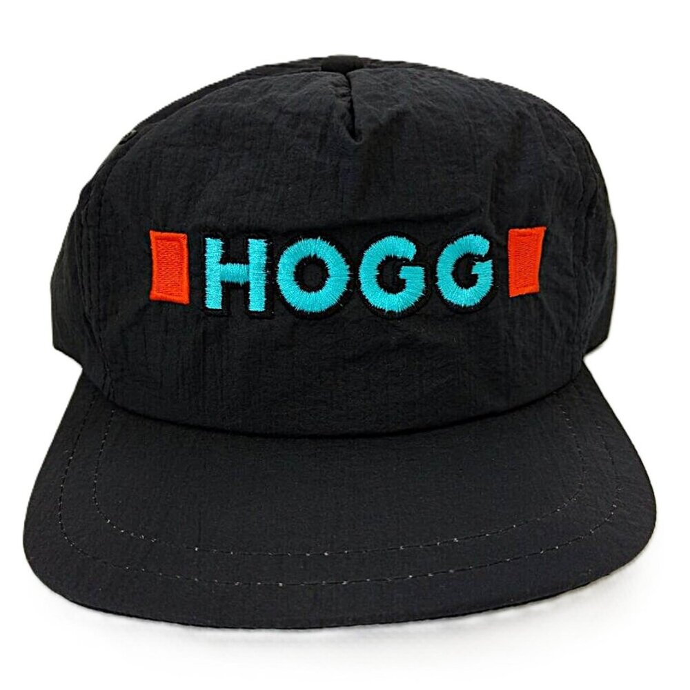 Vintage Nylon Trucker Hat "Hogg Mechanical" Snapback Cap Black Retro